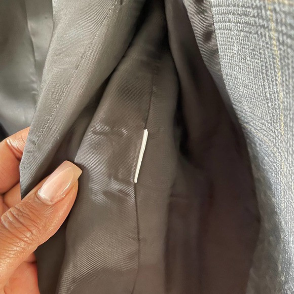 Zara Glen Plaid Double Button Black Grey Womens Blazer Size Large - Picture 8 of 8